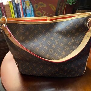 Monogram Shoulder Bag with Red interior